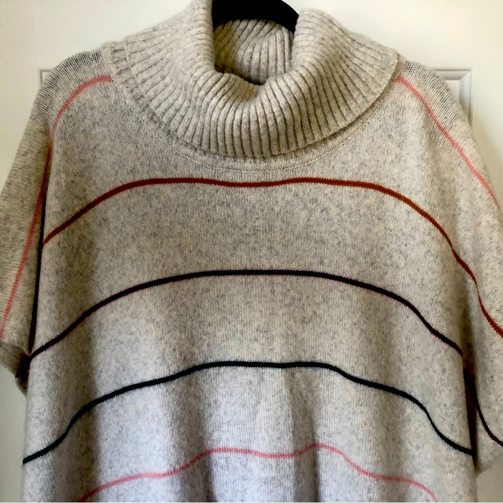 Striped Cowl Poncho
